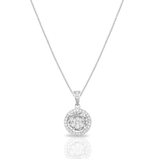 Gargantilha com Pingente Redondo de Zircônias Cristal