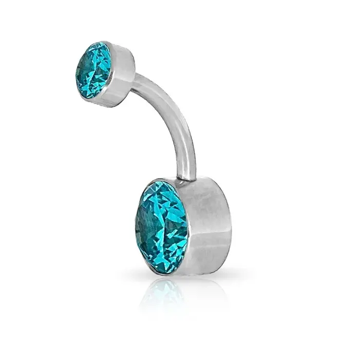 Piercing de Umbigo com Zircônias Redondas Topázio