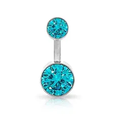 Piercing de Umbigo com Zircônias Redondas Topázio