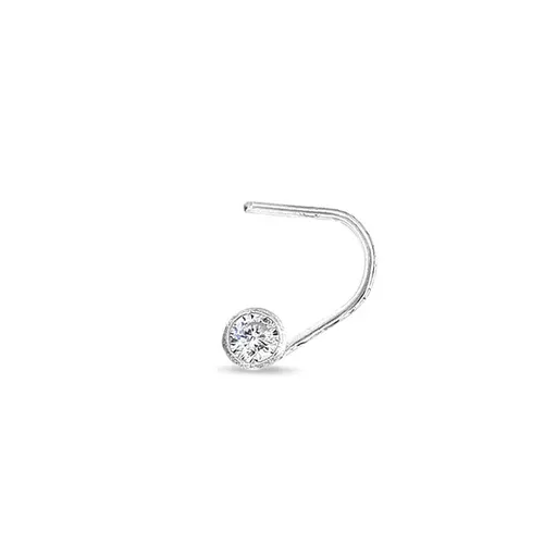 Piercing de Nariz com Zircônia Cristal em Cravação Inglesa