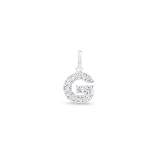 Pingente Letra G Com Zircônia Cristal