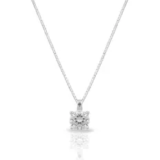 Gargantilha de Prata 925 Ponto Luz com Zircônia Cristal