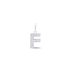 Pingente Letra F Com Zircônia Cristal