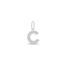 Pingente Letra C Com Zircônia Cristal