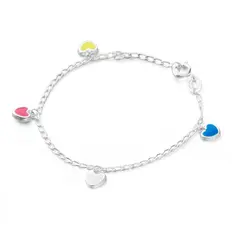 Pulseira Kids de Corações Coloridos