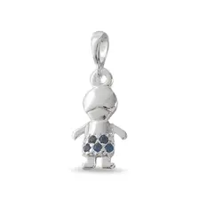 Pingente de Menino Espelhado com Zircônias Safira
