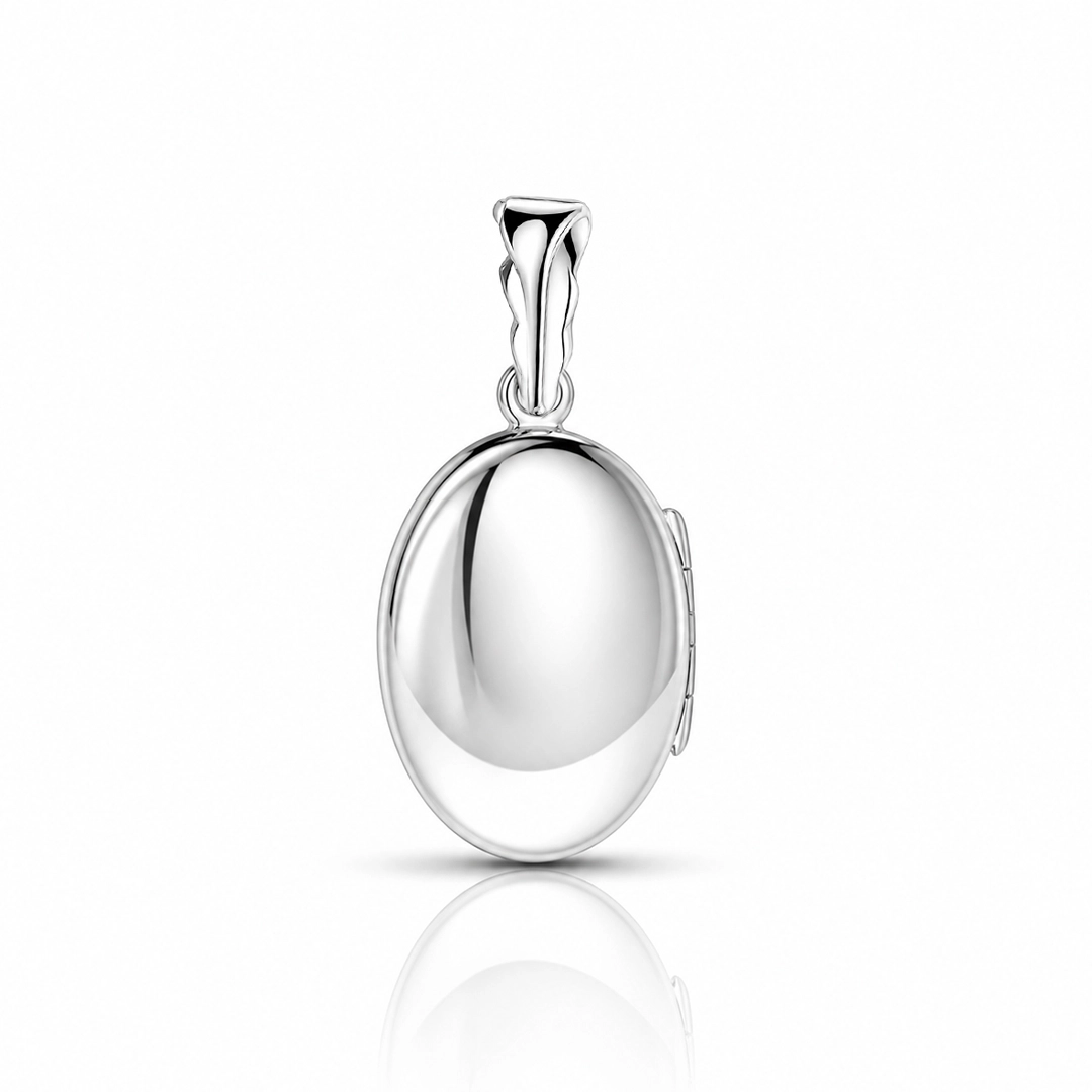 Pingente Relicário Oval Espelhado