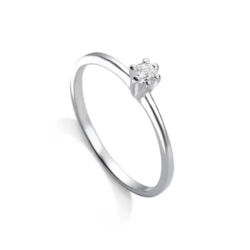 Anel Solitário Delicado Com Zircônia Cristal