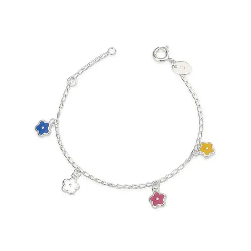 Pulseira Kids Esmaltada com Flores