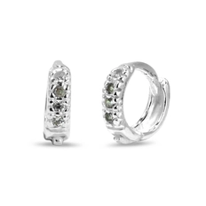 Brinco de Prata Linha Click com Zircônia Cristal