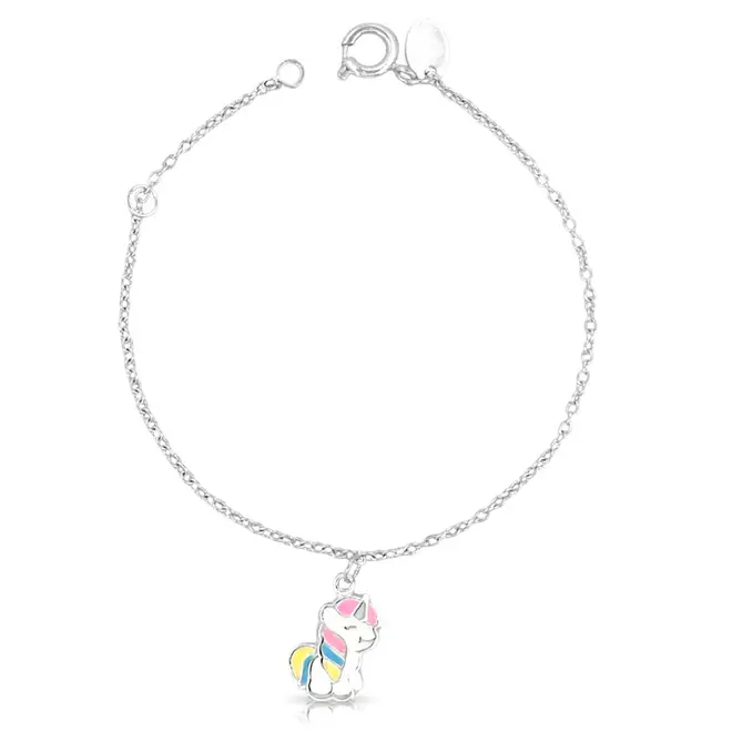 Pulseira Kids Unicórnio Esmaltado