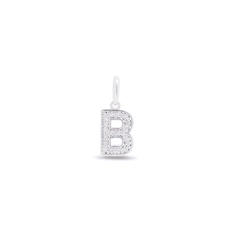 Pingente Letra B Com Zircônia Cristal
