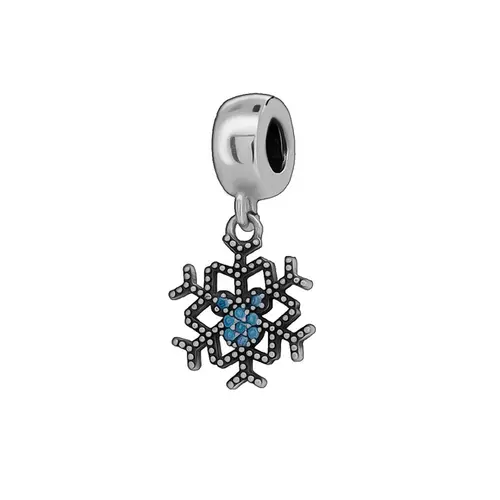 Berloque com Floco de Neve e Zircônia Topázio