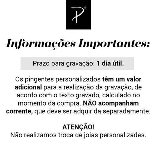 Pingente Personalizável Retangular