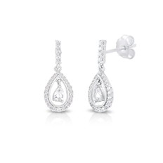 Brinco de Prata Blend Collection Gota com Zircônias Cristal