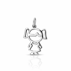 Pingente de Menina Vazada e Espelhada