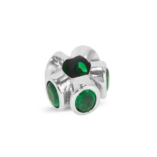 Berloque com Zircônias Esmeralda Oval
