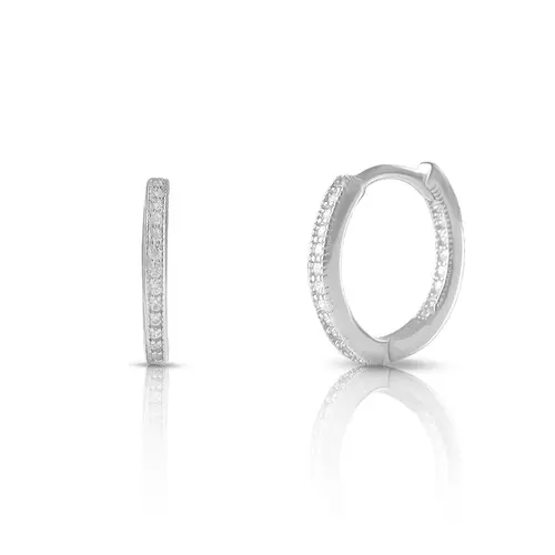 Brinco Argola Click com  Zircônias Cristal