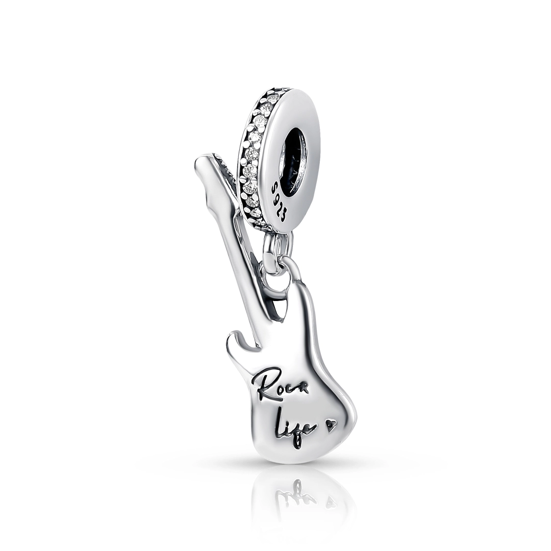 Berloque Guitarra Envelhecida Com Zircônias Cristal