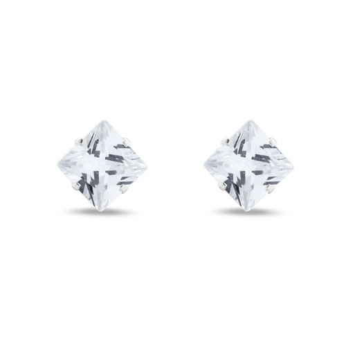 Brinco Top Quadrado com Zircônia Cristal