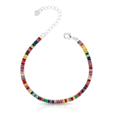 Pulseira Riviera Com Zircônias Coloridas