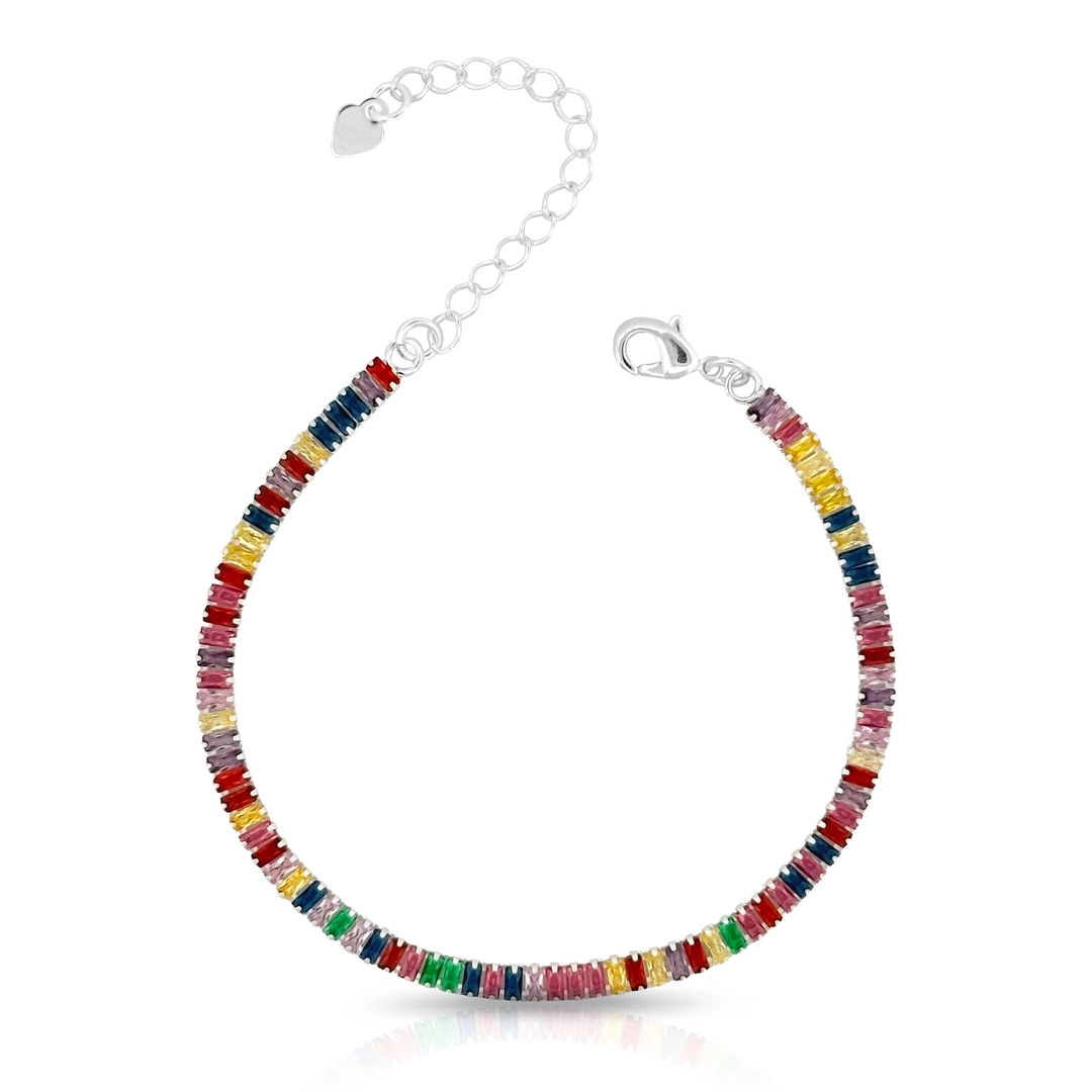 Pulseira Riviera Com Zircônias Coloridas
