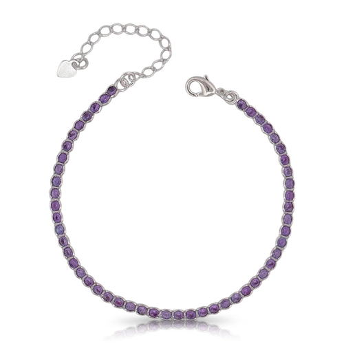 Pulseira Riviera com Zircônia Ametista