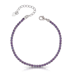 Pulseira Riviera com Zircônia Ametista