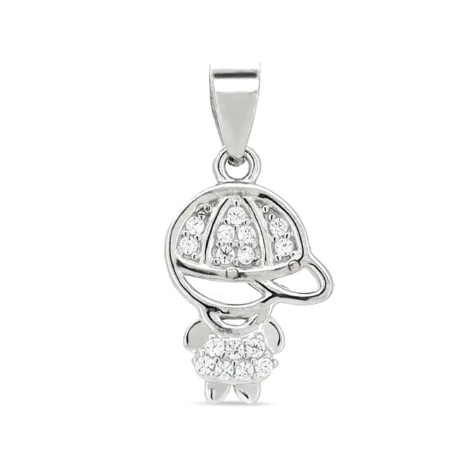 Pingente de Menino com Zircônias Cristal