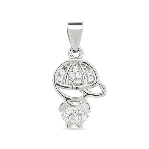 Pingente de Menino com Zircônias Cristal
