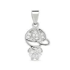 Pingente de Menino com Zircônias Cristal