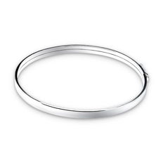 Bracelete Oval com Fio Quadrado e Espelhado