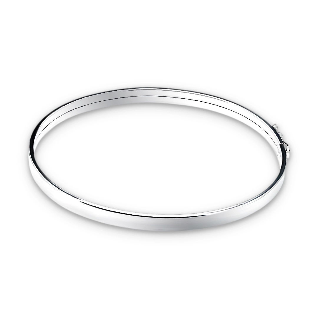Bracelete Oval com Fio Quadrado e Espelhado
