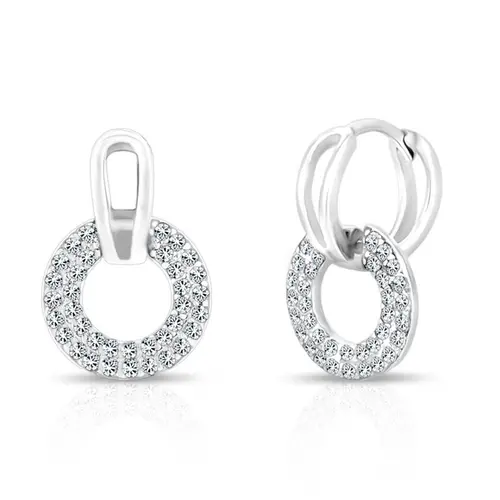 Brinco Argola Click Balanço com Zircônia Cristal