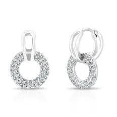 Brinco Argola Click Balanço com Zircônia Cristal