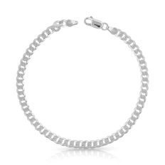 Pulseira Espelhada em Malha Gourmette Flat 22 cm