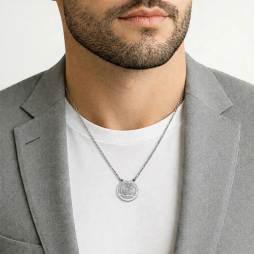 Escapulário Medalha São Jorge Redonda
