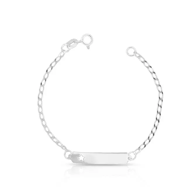Pulseira Kids com Placa Lisa e Estrela