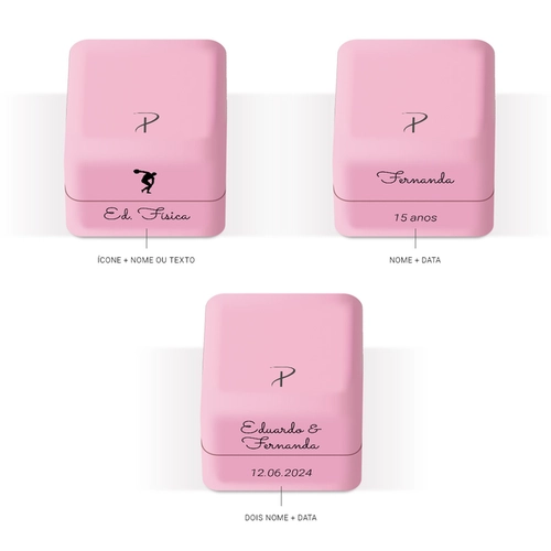 Embalagem Polimérica Rosa para Brincos e Anéis