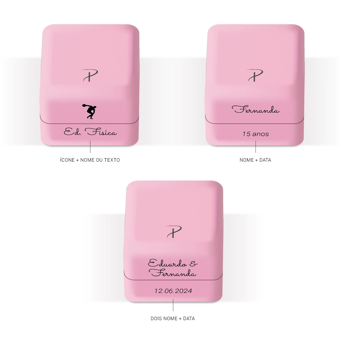 Embalagem Polimérica Rosa para Brincos e Anéis
