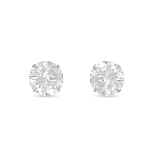 Brinco Top Com Zircônia Cristal Redonda 8 mm