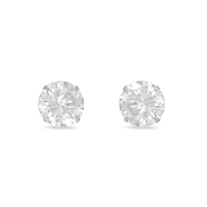 Brinco Top Com Zircônia Cristal Redonda 8 mm