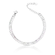 Pulseira Riviéra Com Zircônia Cristal Retangular