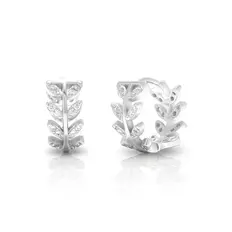 Brinco Blend Collection Prata 925 Click com Folhas em Zircônias Cristal