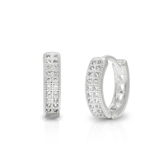 Brinco Blend Collection Prata 925 Click com Duas Fileiras de Zircônias Cristal