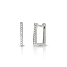 Brinco Blend Collection Prata 925 Click Quadrado com Zircônias Cristal G