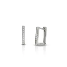 Brinco Blend Collection Prata 925 Click Quadrado com Zircônias Cristal M