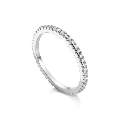 Anel com Aro de Zircônias Cristal