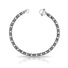 Pulseira Acabamento Envelhecido Fileira com Flores