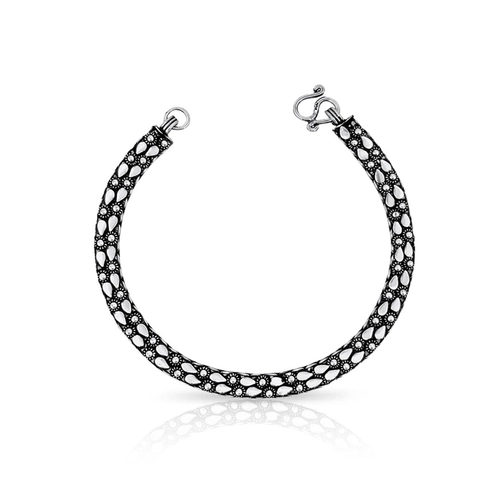 Pulseira com Acabamento Envelhecido Flor e Gota